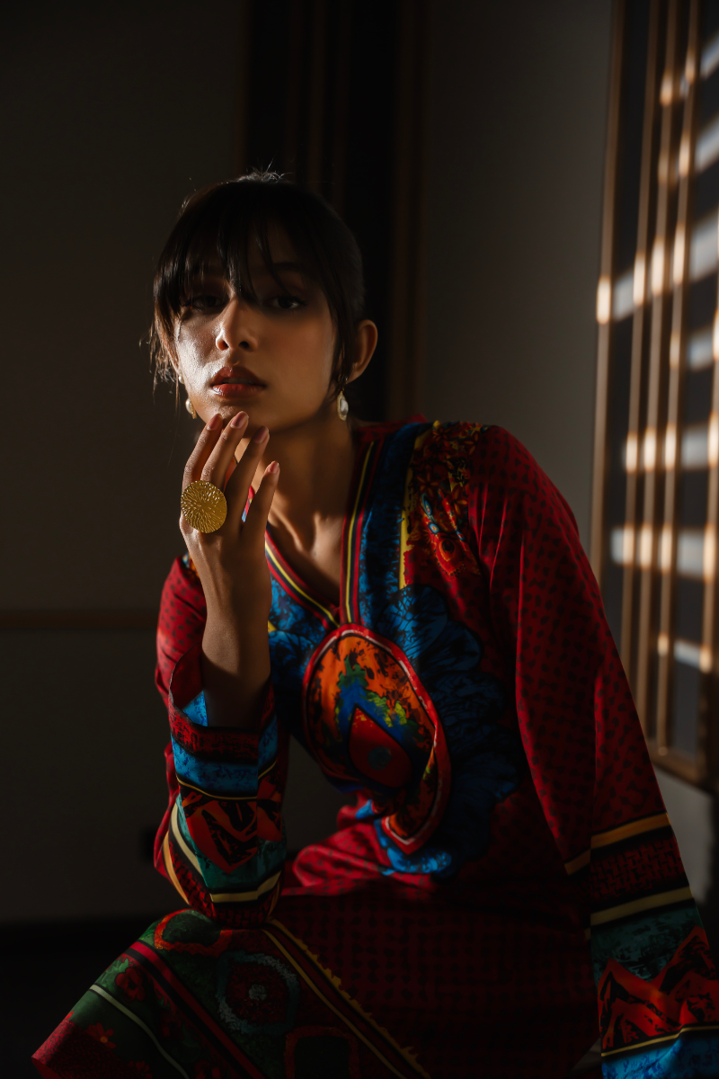 Red Rhapsody Kurta