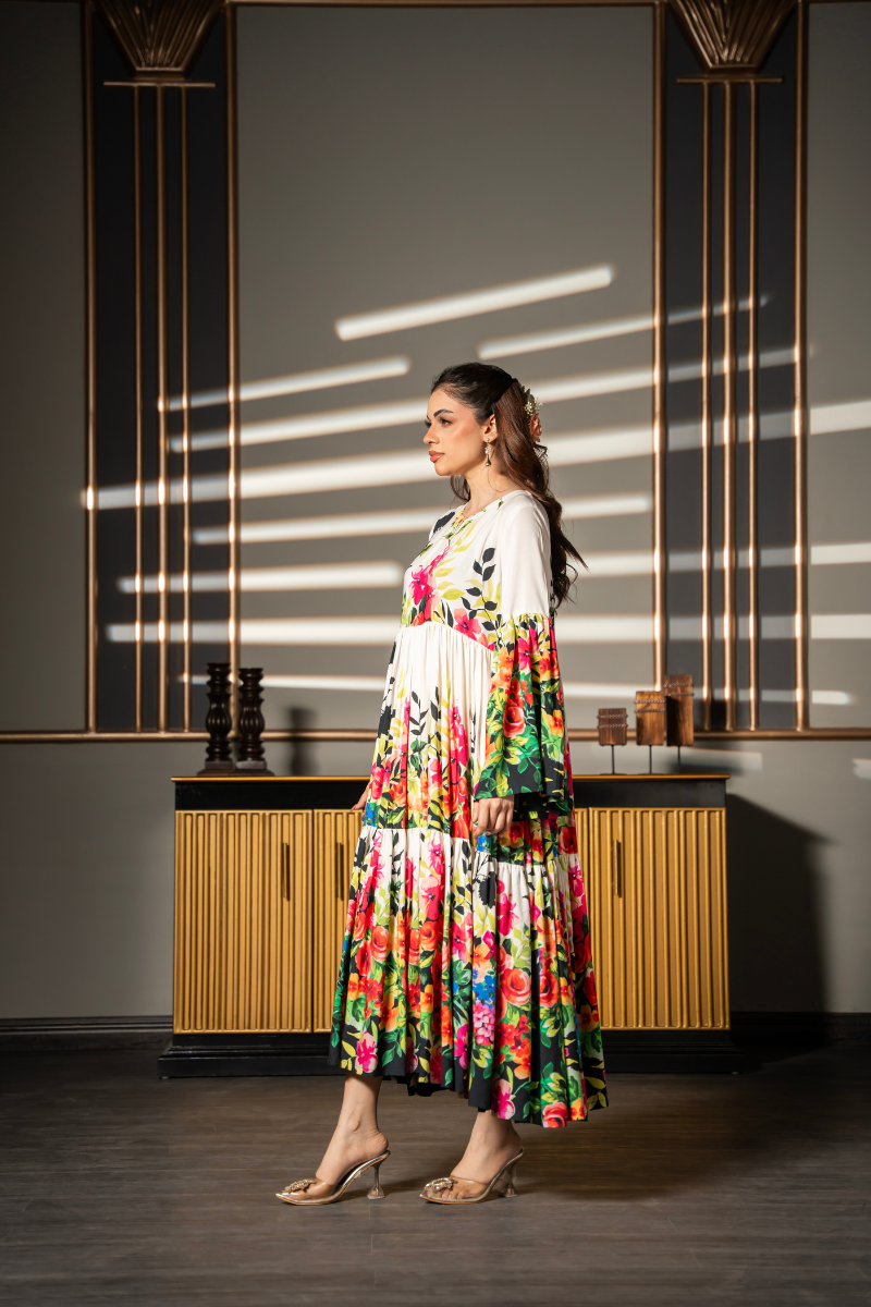 Floral Drape Dress