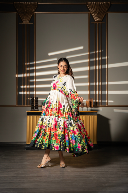 Floral Drape Dress