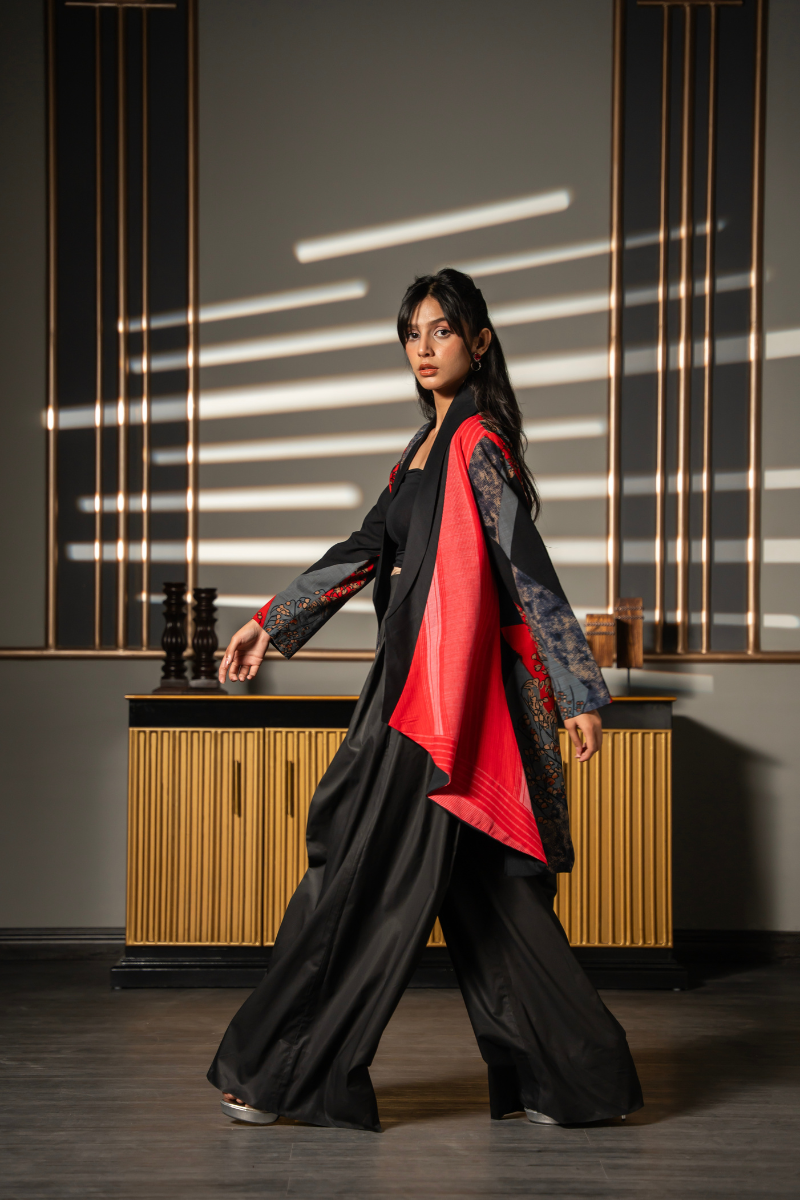 Scarlet Noir Blazer Kurta