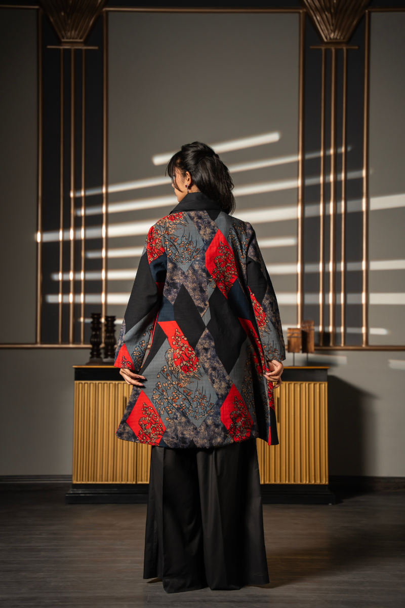 Scarlet Noir Blazer Kurta