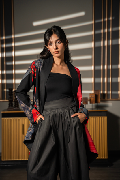 Scarlet Noir Blazer Kurta