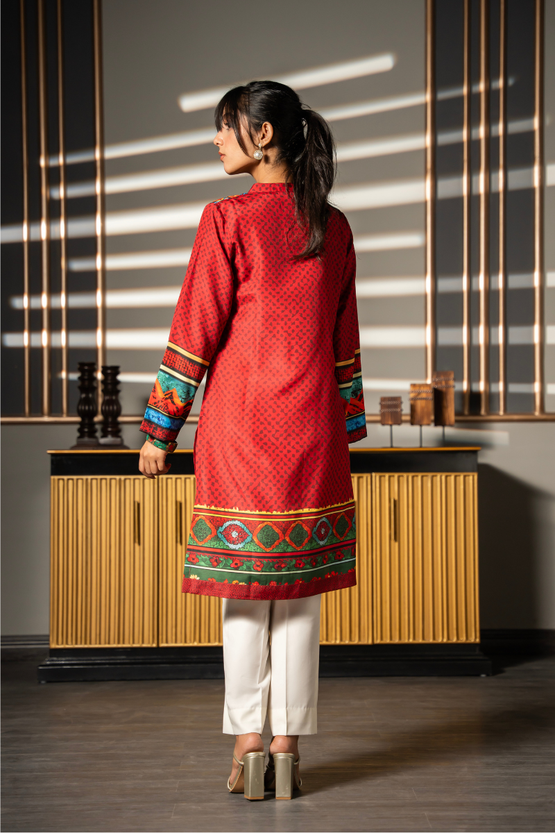 Red Rhapsody Kurta