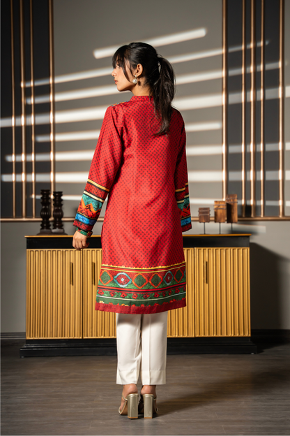 Red Rhapsody Kurta