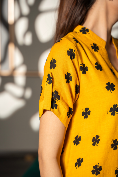 Mustard Bloom Flow Dress
