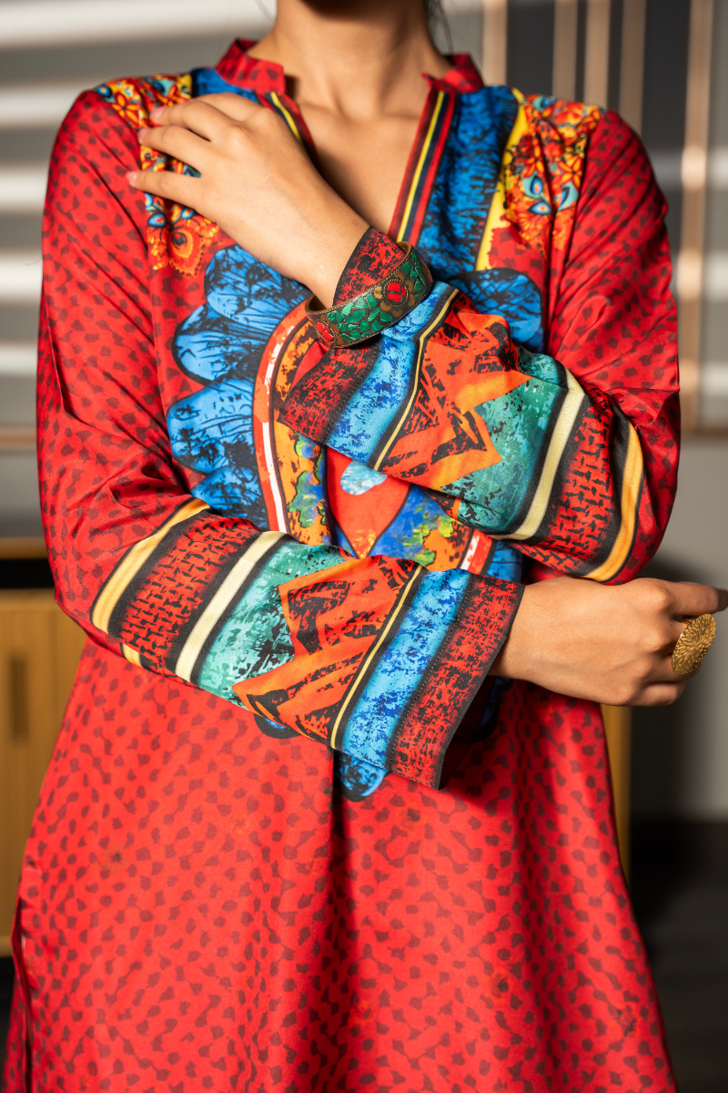 Red Rhapsody Kurta