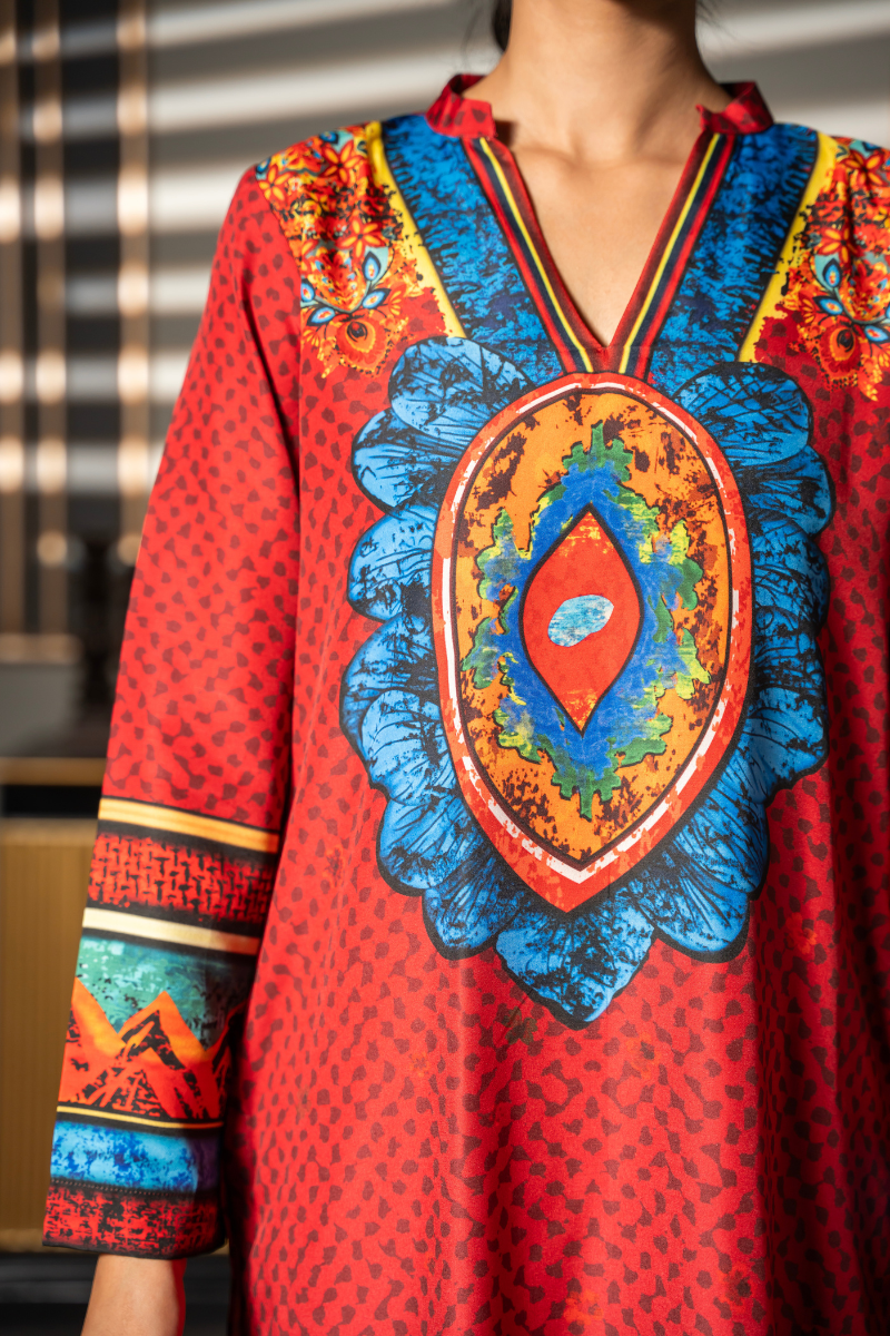 Red Rhapsody Kurta